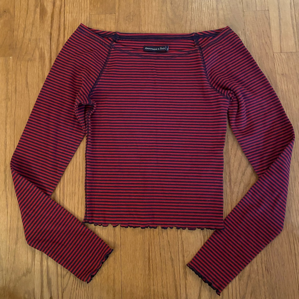A&F striped boatneck top